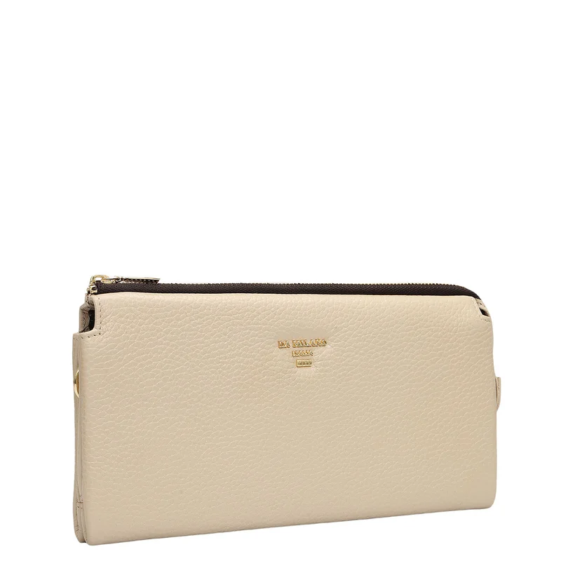 Da Milano Dove Wax Leather Ladies Wallet - Dove for Women | Best Price UAE